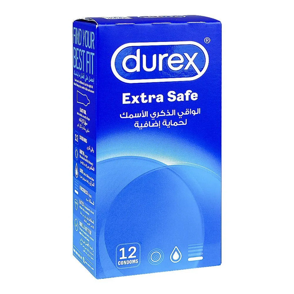 Durex Extra Safe Condoms - Trusted and Thicker Latex Protection
